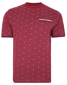 KAM Drop Needle Jersey T-Shirt Burgundy